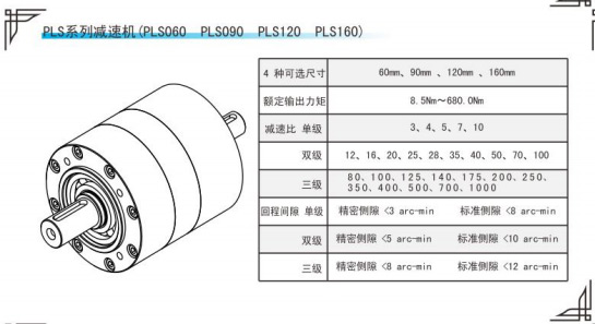 PLS系列行星減速機(jī)參數(shù)表